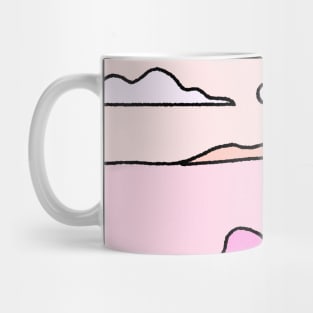 Pink mountain Landscape Cute Mug